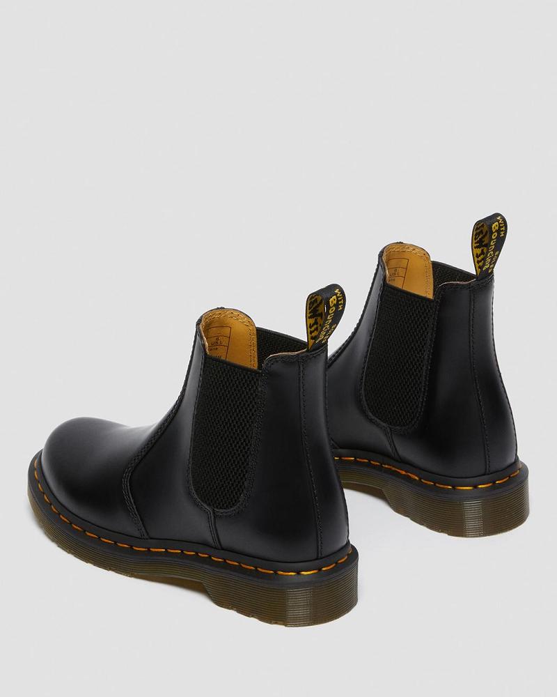 Botines Chelsea Dr Martens 2976 Smooth Cuero Mujer Negros | MX 653PJJ